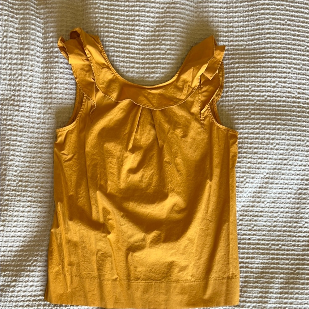 J.Crew Yellow Ruffle Sleeveless Top